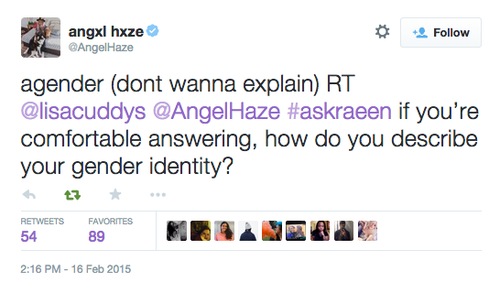 dragonretirement:dragonretirement:angel haze self describes as androgynous and uses