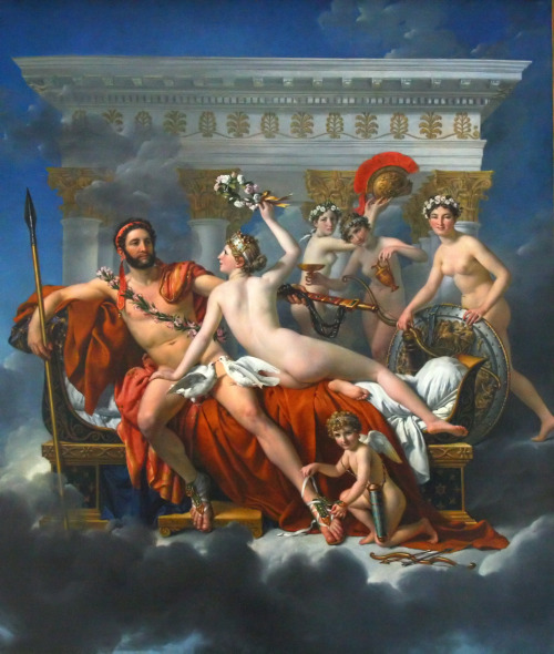 via-appia:Mars désarmé par Vénus / Mars Disarmed by Venus, 1824Jacques-Louis David (1748–1825)