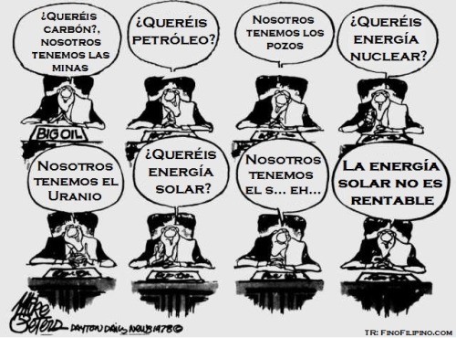 Y lo grande es que España lo único que tiene es Sol, lo demás se lo compra a los demás países en su mayoría, así que encima de que tienes la fuente, no inviertes en investigación para aprovecharla. Manifiestamente lerdos.