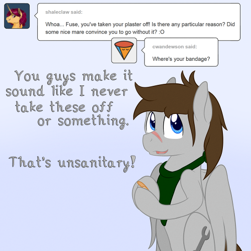 askfuselight:  Is that supposed to happen? I don’t think that’s supposed to happen. ((I was gonna link an older post about me answering something about the bandage (or bandaid, or plaster, million names for that) before but heavens if I can even find