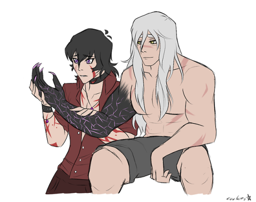 AU where Keith is a witch and Shiro is an ex-knight who was captured during battle and experimented 