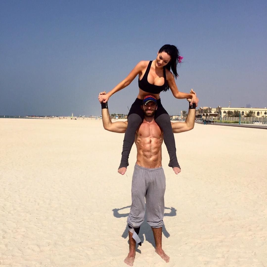 Best day ever! Working out on the beach with my friend and favourite personal trainer