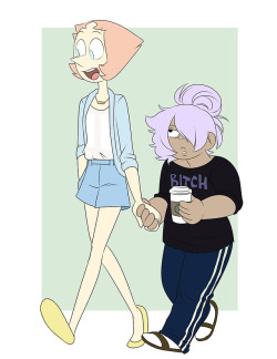 missgreeneyart:Pearl: What a beautiful morning for a walk!Amethyst, who cannot function before 10am: Where am I?