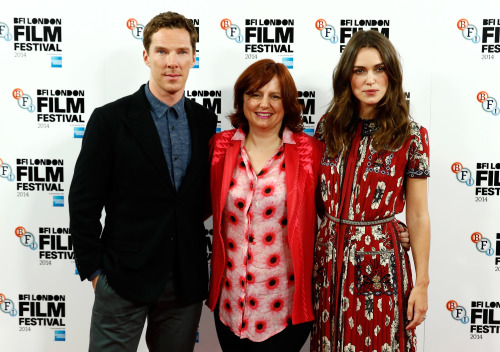 Benedict Cumberbatch, Allen Leech, Morten Tyldum, and Keira Knightley of The Imitation Game at the B