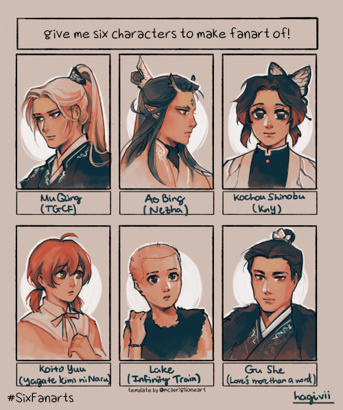 Took some suggestions from twitter and tumblr! I don’t know some characters very well though so plea