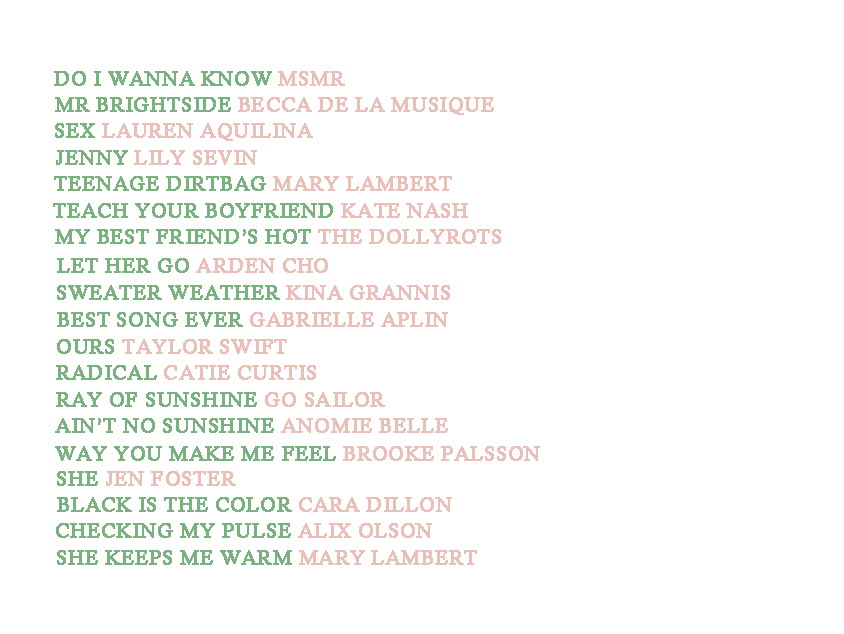 ditzydeer:► GIRL MEETS GIRL songs that, whether by design or serendipity, are