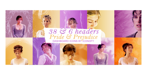 iconofy: 38 Pride &amp; Prejudice dashboard icons + 6 headers • 100x100  • like/r