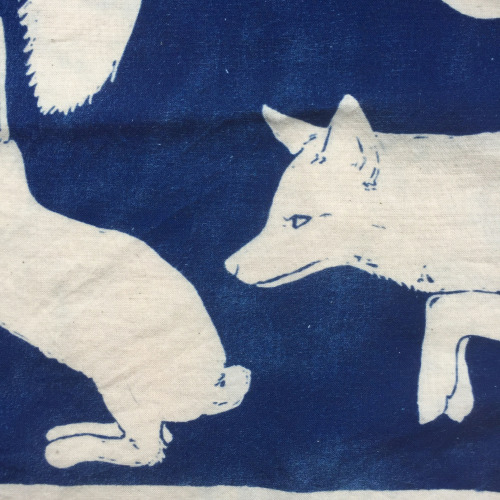 Tapestry nº 1. Guineus, conills, colobres i gripaus Cyanotype on cotton, 80 x 80 cmSecond 