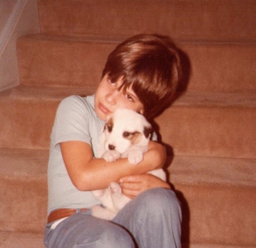 The Brooks family with Carl Reiner’s new puppy, 1979.x