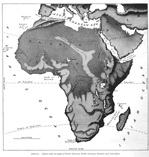 Relief map of Africa | 1897