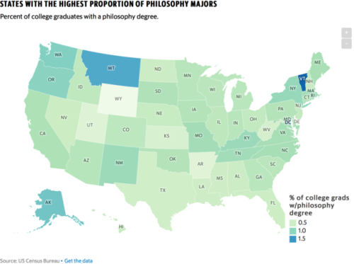 datarep:States with the highest proportion of philosophy majors