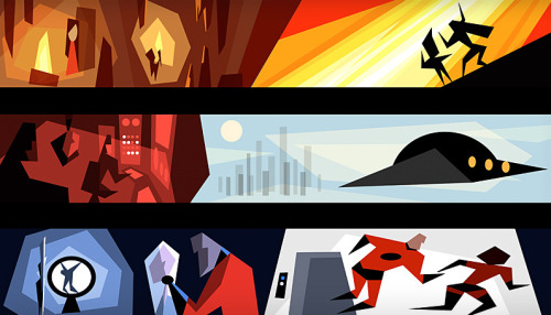disneyconceptsandstuff: Color Keys from The Incredibles by Lou Romano