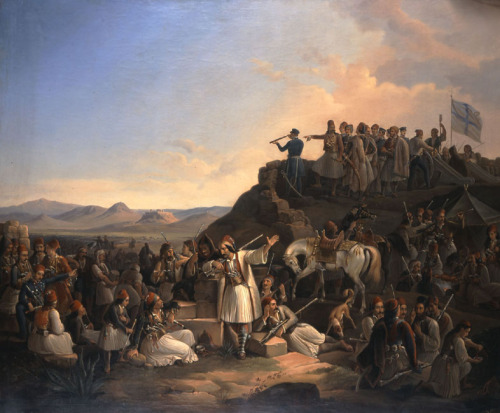 &ldquo;Karaiskakis&rsquo; camp in Kastella.&rdquo; by Theodoros Vryzakis