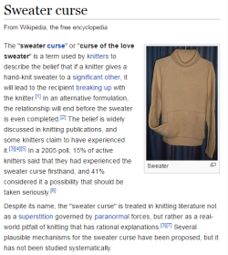 eartheld: elodieunderglass:  alittlemothboy:  that is some next level knot magic.   it isn’t though!!! it’s because most relationships aren’t worth the effort. The “sweater curse” is actually most commonly called the “BOYFRIEND sweater curse.”