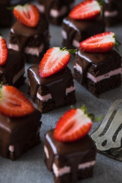 fullcravings:  Strawberry and Chocolate Petit Fours