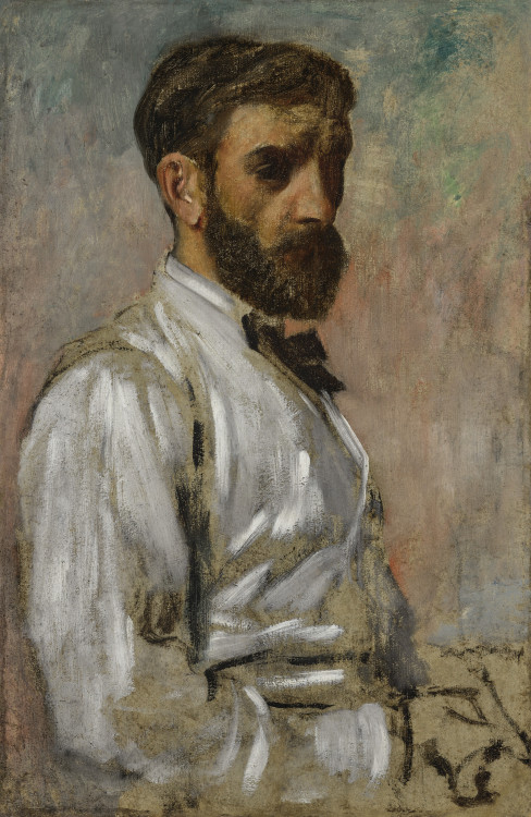 thunderstruck9:  Edgar Degas (French, 1834-1917), Portrait d'artiste (Léon Bonnat), c.1863. Oil on board, 77.5 x 50.5 cm.Léon Bonnat (1833-1922) was a French painter