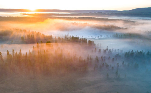 tiinatormanenphotography: Sunrise drone views.  Summer 2017. Syöte, Finland. by Tiina T&ou