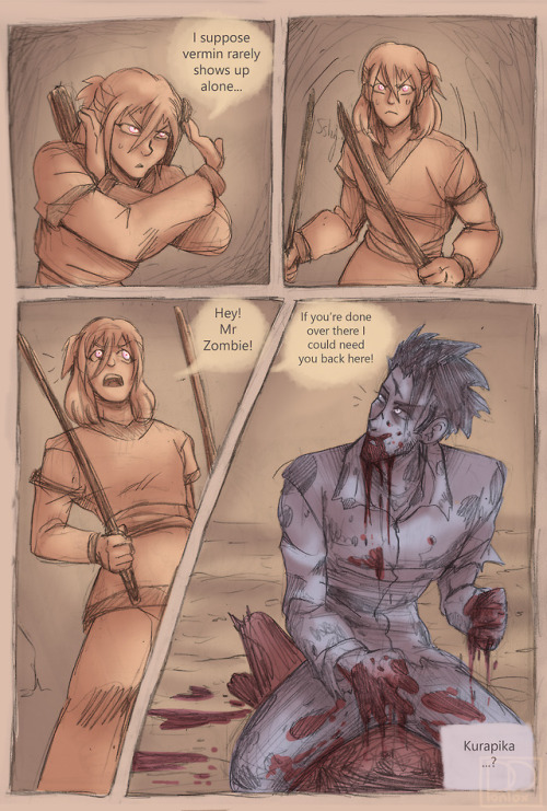 sortadaily-leoriopaladinight:  This is the next little comic in the Zombie AU story If you’re 