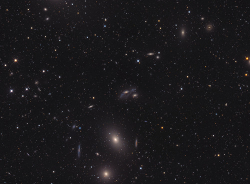 Markarian s Chain : Near the heart of the Virgo Galaxy Cluster the string of galaxies known as Marka