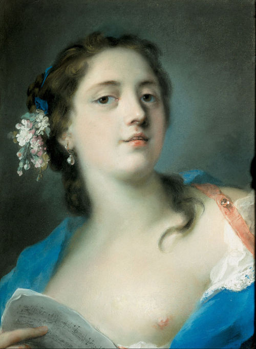 The Singer Faustina Bordoni with a Musical Score, 1724, Rosalba Carriera