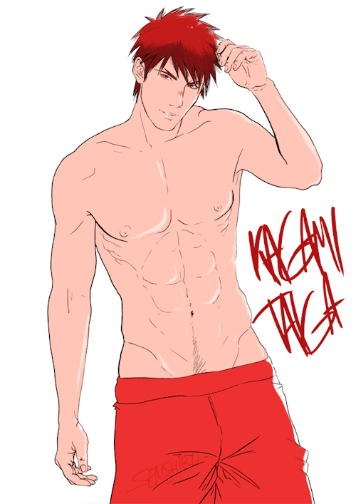 senshiru:  Wow, Kagami…   I started to draw and then… !! Hahahaha The first is the full image <3 the sencond is agif just… for fun xDD  