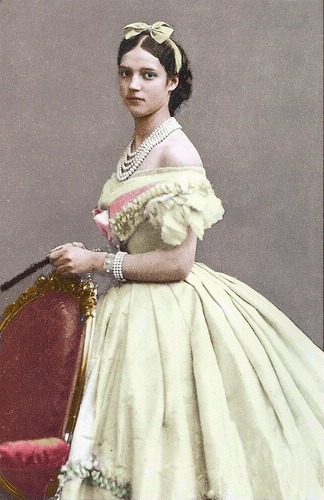 Empress Marie Feodorovna (Dagmar of Denmark), coloured from black and white, c. 1868