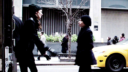 Gif 1 - look how close Shaw gets to Root. Close enough for Root to do her touchy