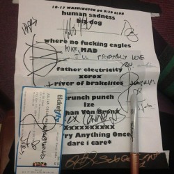 Setlist signed by everyone and JULIAN’S