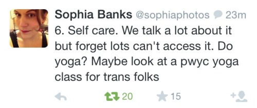 whatisthat-velvet:sherilynhorne:whatisthat-velvet:Sophia Banks listing ways that cis people can be b