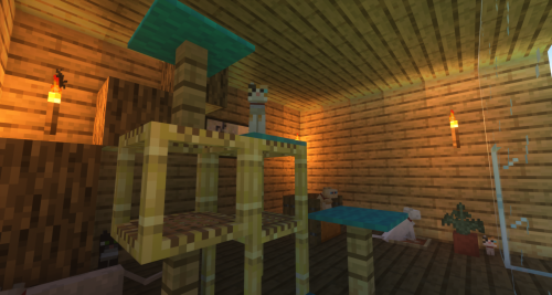 sanctuarycraft:Awhile ago i made a parrot enclosure. here’s one for cats, including a cat tree/scrat