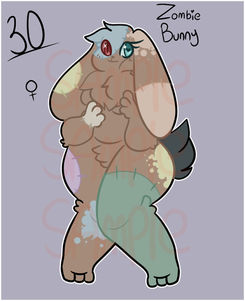 Zombie Bunny Adopt! 30 dollars by Paypal you can message me or my main @wintertalkerisawesome or sho