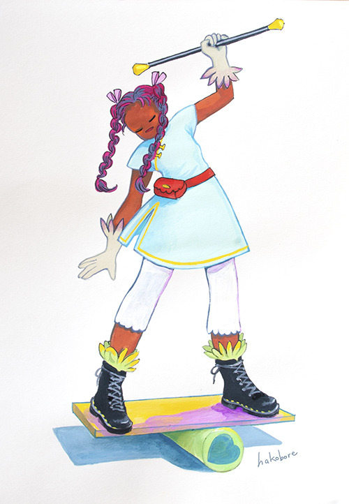 hakobore:  Semi-Custom Girl commission!“Sea-glass dress + Dr Martens Black”