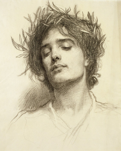 laclefdescoeurs:Figure with a Laurel Wreath, Herbert James Draper