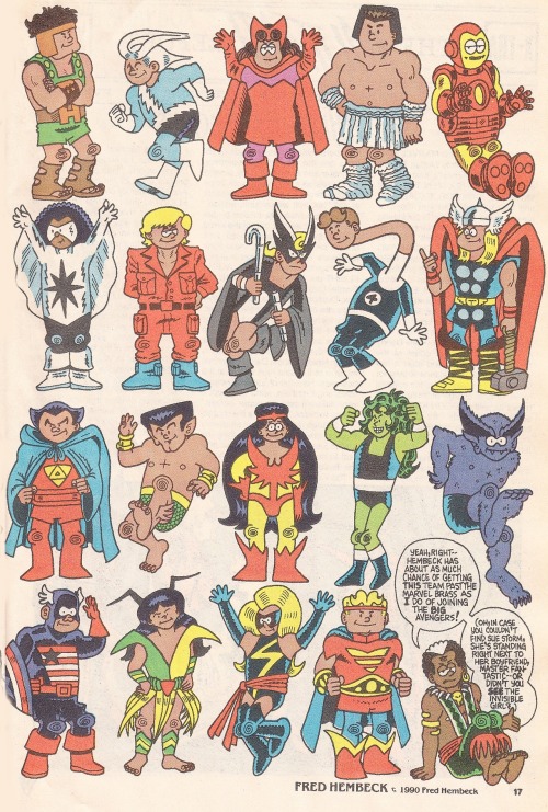 browsethestacks:The Li'l Avengers by Fred HembeckRebloging for Hembeck!