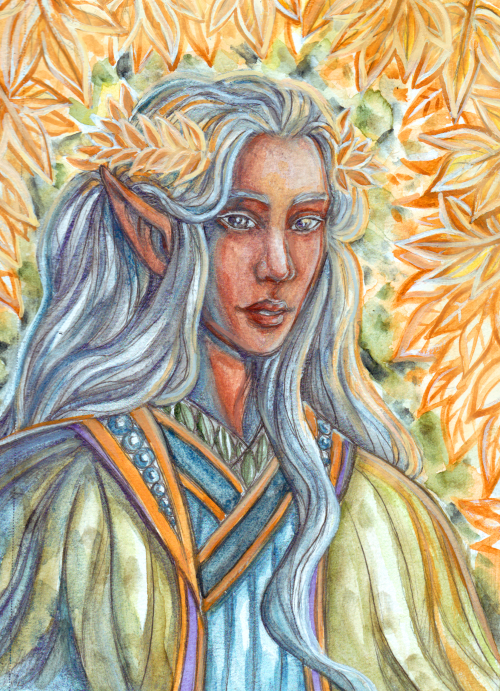 foxleycrow: Celeborn portrait painting. One more (belatedly) for @tolkiengenweek