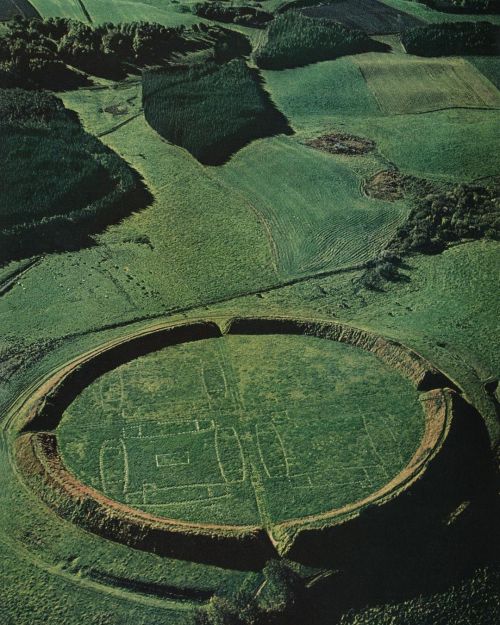 likalinea:  Fyrkat, a former Viking ring castle dating back to 980 AD, near the town of Hobro, Denmark. Photo Ted Spiegel. April 1970via @geoarchive_https://www.instagram.com/likalinea/