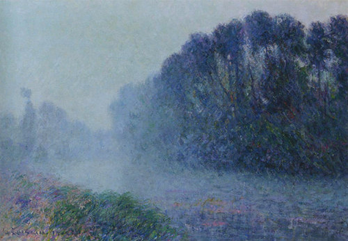 gustave-loiseau:By the Eure River Mist Effect, 1905, Gustave LoiseauMedium: oil,canvas