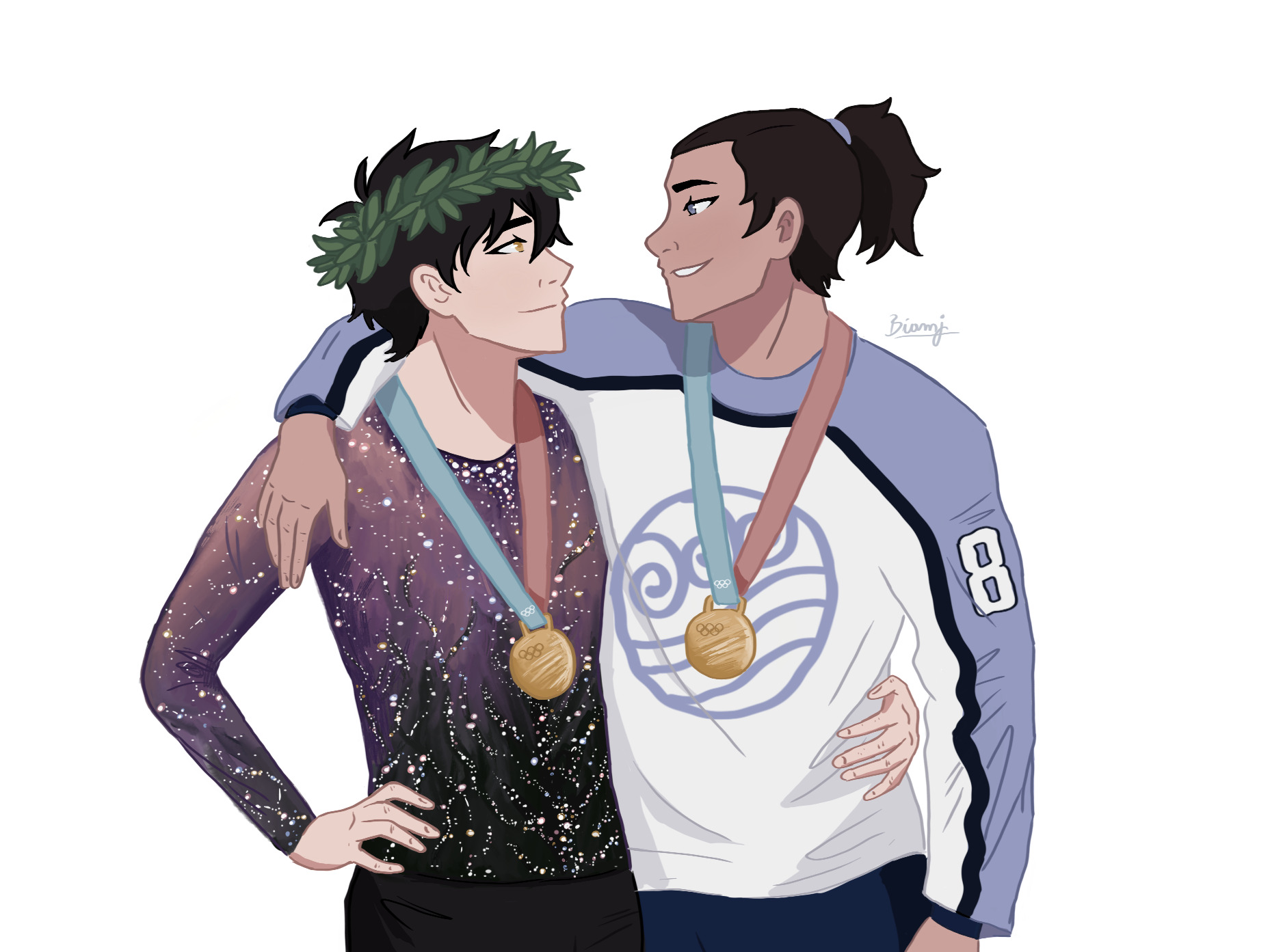 bee-mj-deactivated20220523:My contribution to zukka olympics au ✨(click for better quality!!)
