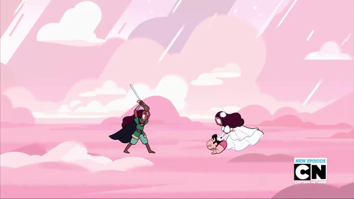 synchronizedlameness:cartoons where strong female characters fight a clone of themself