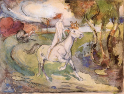 Colourthysoul:  Oskar Kokoschka - Female Nude On A Galloping Horse In A Landscape