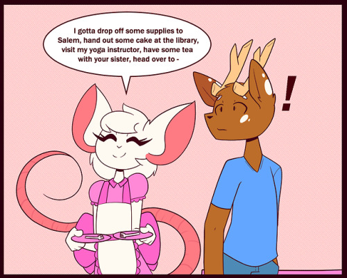 whygena-draws: A lot of people are kind of afraid of Salem. But not Reggie. He’s too friendly. I’ve started putting this comic on Smackjeeves so that the comic is easier to view. Check it out at the link below [Reggie’s Bakery] [(Support me) Patreon]