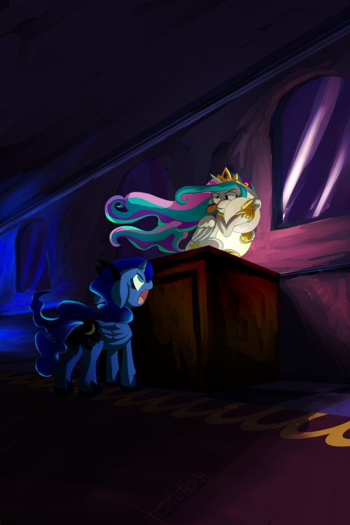 that-luna-blog:  C’mon Sis Share! by tofutiles Luna: C’mon Celi, gimme back my moon!Celestia: Pfffffffft  Oh, you two~