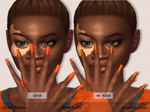 Glow Nails Set mesh editbasegame4 green tones3 blue tones3 purple / pink tones3 red / orange tonest