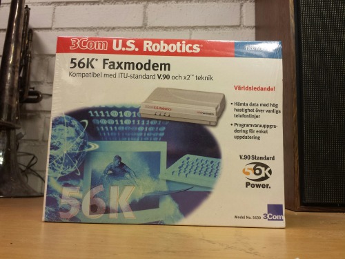 3com U.S. Robotics 56K Faxmodem Model 5630, 1998 Boxed &amp; Shrinkwrapped