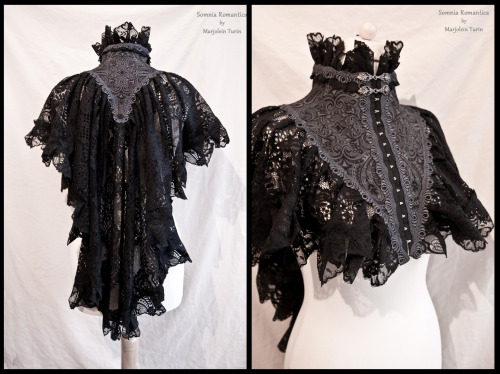 somniaromantica: This time a capelet / shrug in grey with black lace and grey trim :)  I made t