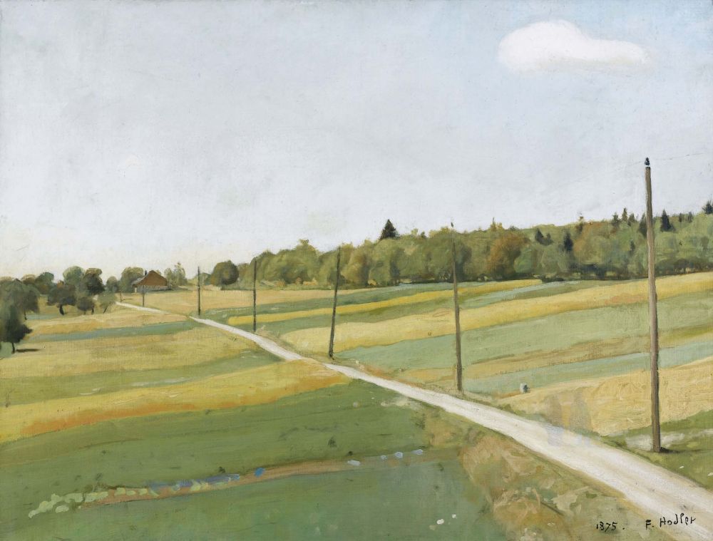 thunderstruck9:Ferdinand Hodler (Swiss, 1953-1918), Feldweg mit Telegrafenmasten
