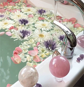 inkxlenses:Flowers & Crystals Bath | by themagickalearth