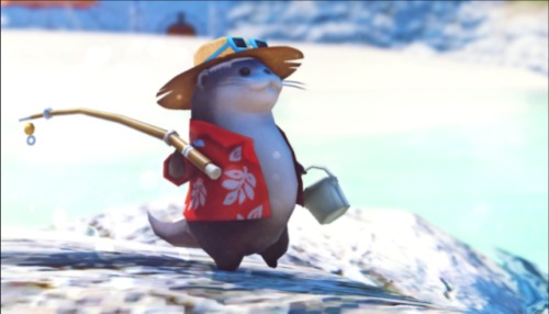 seasaltlime:It’s a great day for fishing in Eorzea I needlefelted the Abroader Otter minion from FF