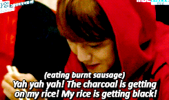 chan-soo:   Byun Baekhyun forever struggling with his food (╯°Д°）╯cucumber