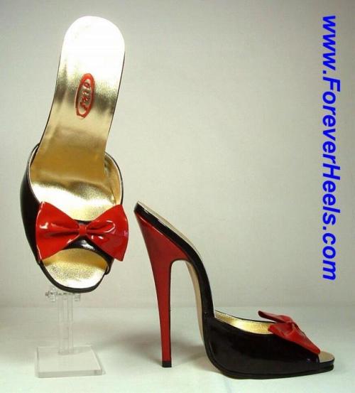 www.ForeverHeels.com Style CHG3, Classic Stiletto High Heels Mule with Bow Tie Ornament - The Specia